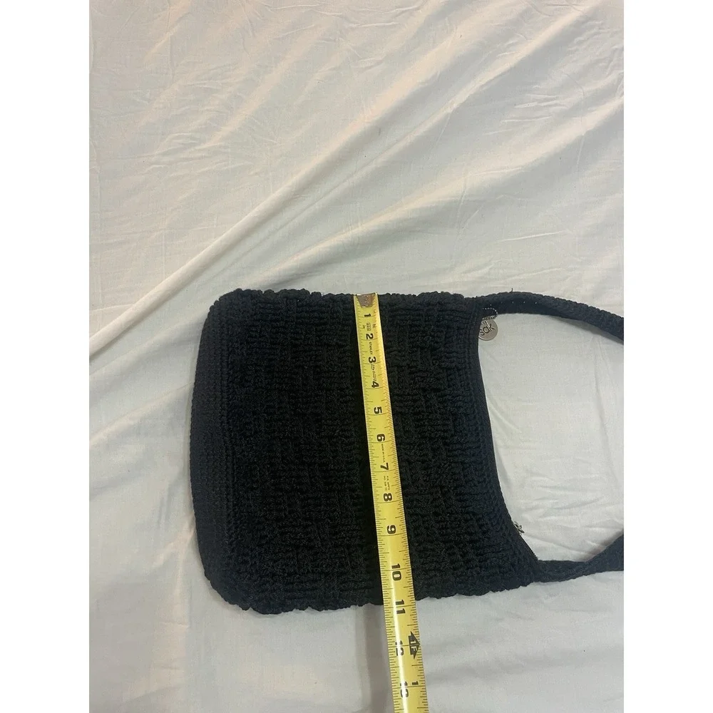 The Sak Crocheted Large Shoulder Bag black